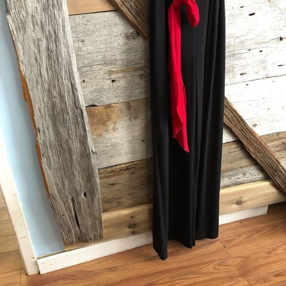 Connected Apparel Size 12 Black/White Jumpsuit With Red Sash - Picture 6 of 8